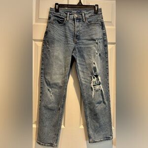 old navy extra high rise curvy sky hi straight denim jeans size 6 petite fall